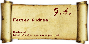 Fetter Andrea névjegykártya