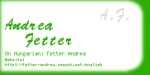 andrea fetter business card